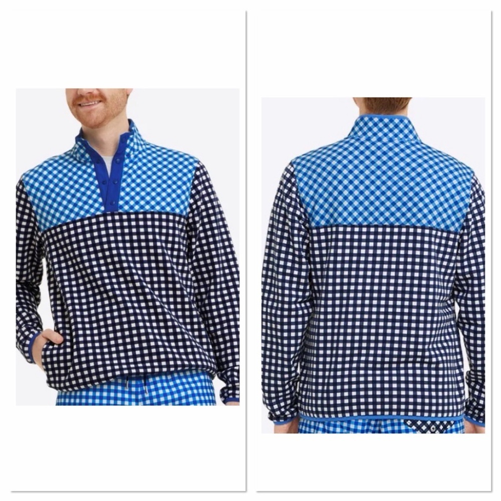 Draper James X Lands End Gingham Checked Mens Pullover